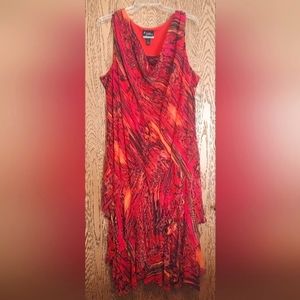 Catherines Plus Size 4 or30/32 Added Deminsions multi color oranges, 100 % poly